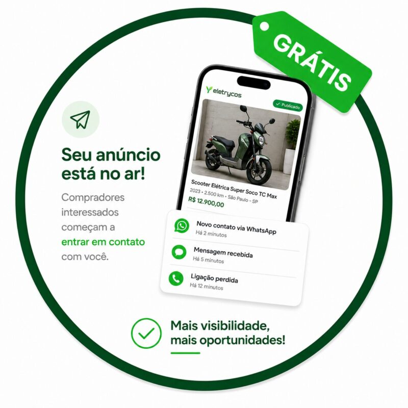 Recebendo contatos de compradores interessados em veículo elétrico