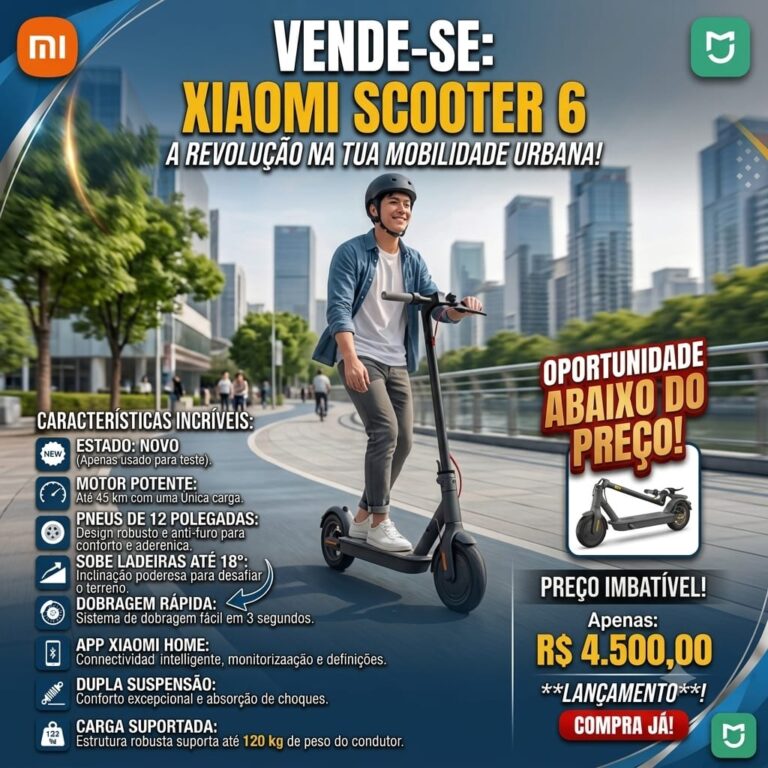 Patinete xiaomi Scooter 6 novo 800 watts