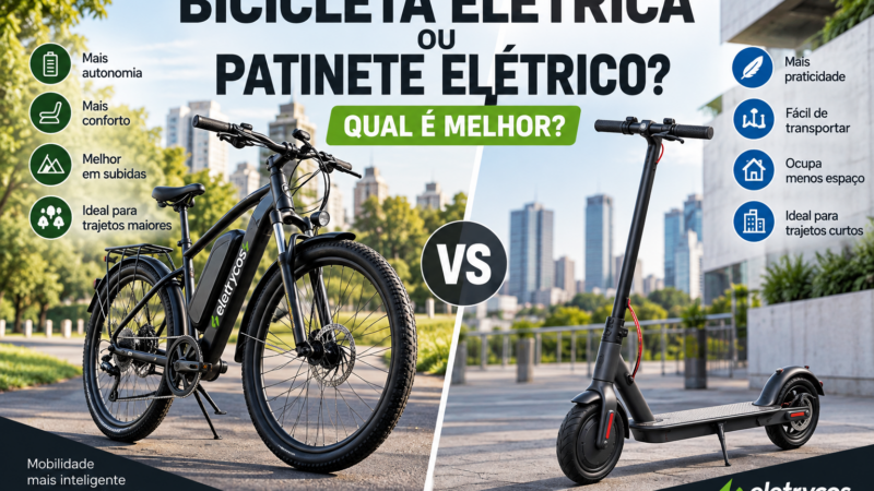 Comparação entre bicicleta elétrica e patinete elétrico para ajudar na escolha do melhor veículo para cada tipo de uso